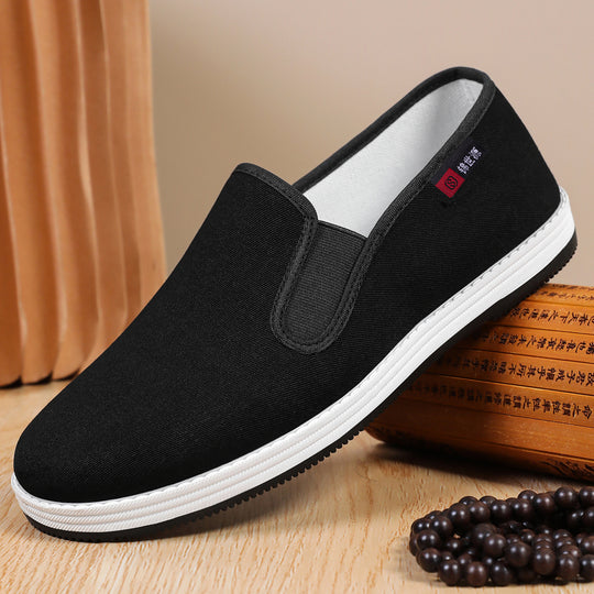 Herren nan leichter Canvas-Slip-On Alltagsschuh mit elastischem Einstieg, gepolsterter Innensohle und griffiger Gummilaufsohle EB