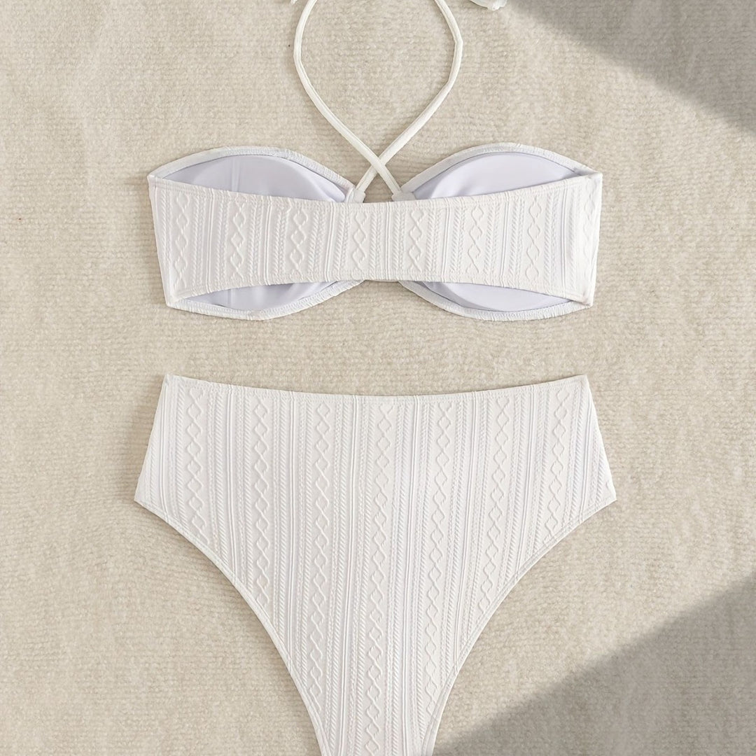 Damen Zweiteiler Bikinis mit Hochgeschnittenem Bund EB