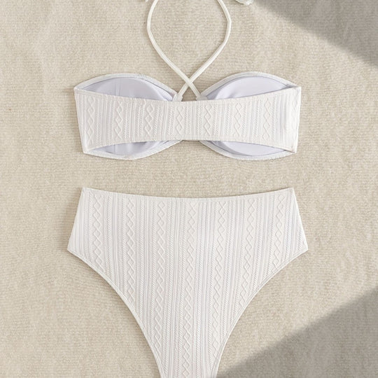 Damen Zweiteiler Bikinis mit Hochgeschnittenem Bund EB