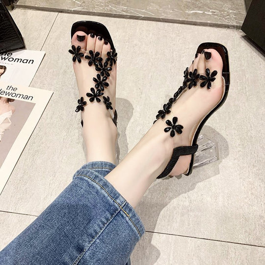 Damen Blumendekorierte Sandalen EB