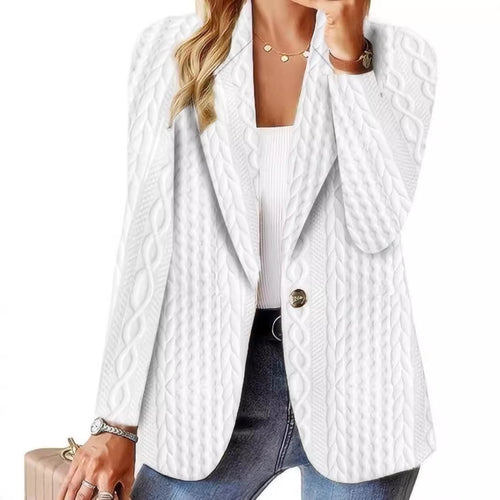 Damen Elegante Strickblazerjacke mit Kabelmuster EB
