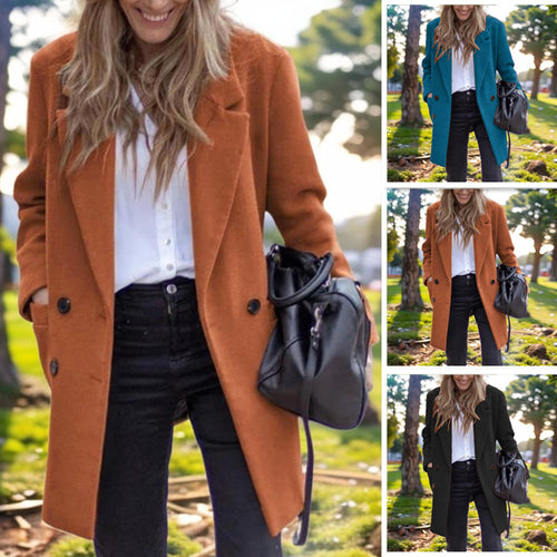 Damen eleganter Wollüberzugmantel EB