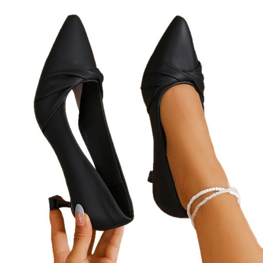 Damen elegante spitze Pumps mit modischem Schleifen-Design EB