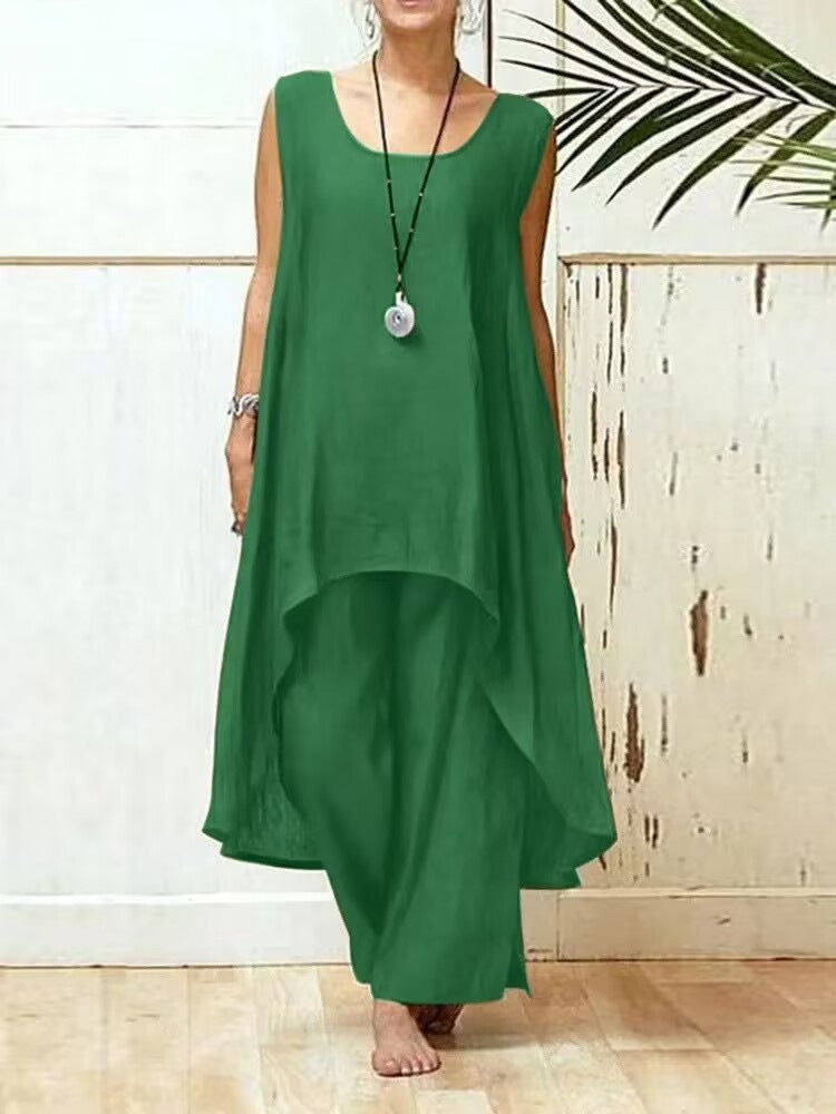 Damen Fließendes Tunika Maxi Overall EB