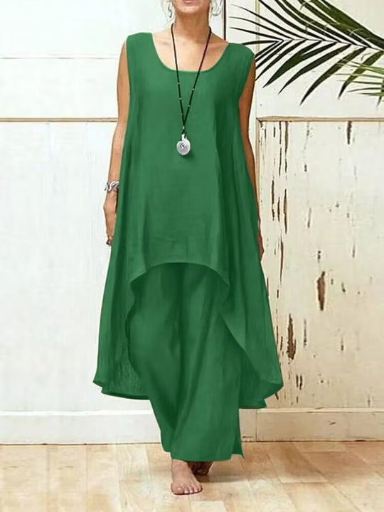 Damen Fließendes Tunika Maxi Overall EB