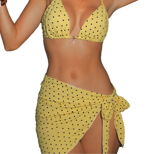 Damen Triangel-Bikini mit verstellbaren Trägern und elegantem Ringdetails EB