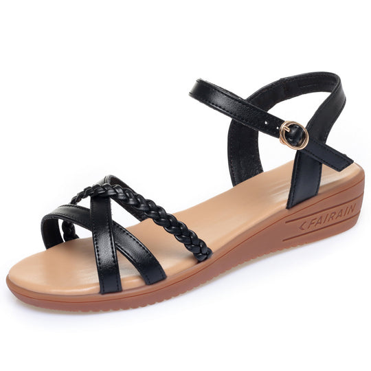 Damen Komfortable Sandalen mit geflochtenem Riemendesign EB