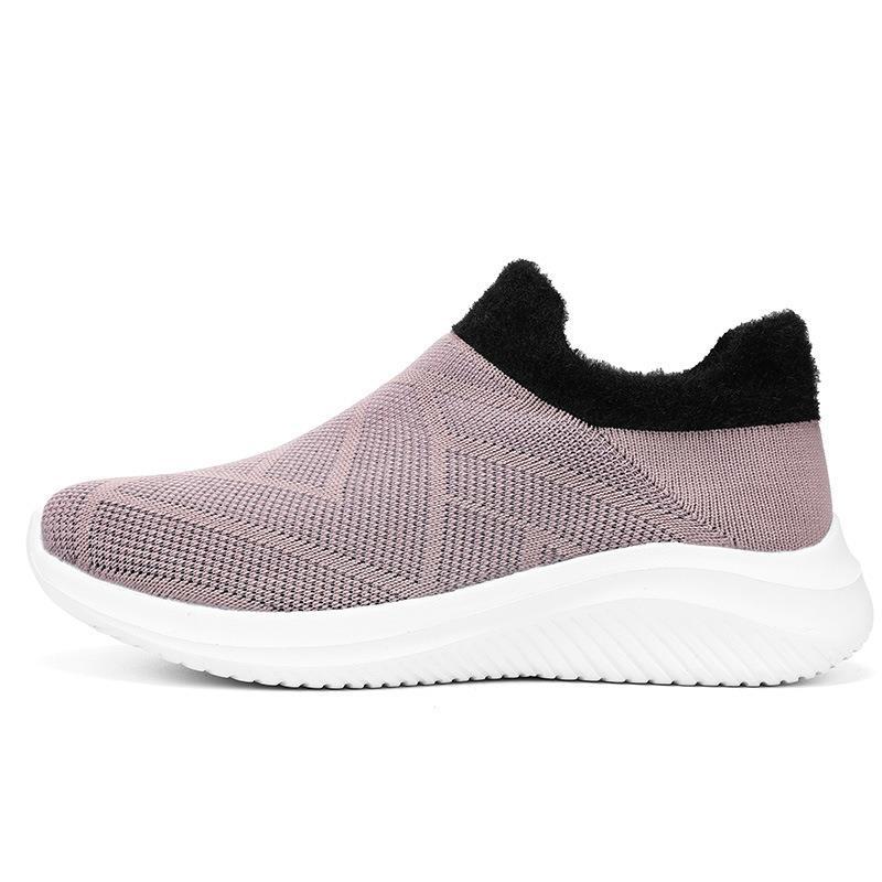 Damen Bequeme Slip-On Sneakers mit Fleece-Futter EB