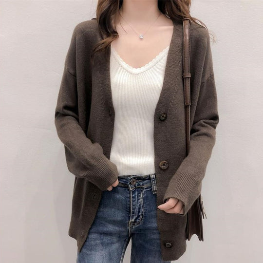 Damen Strickjacke mit knöpfbarem Design EB