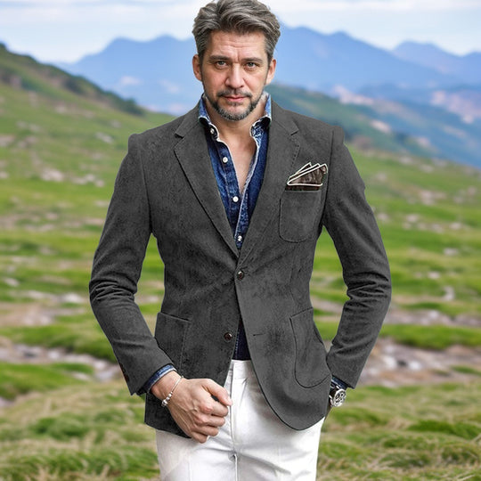 Herren eleganter Samtblazer im modernen Look EB