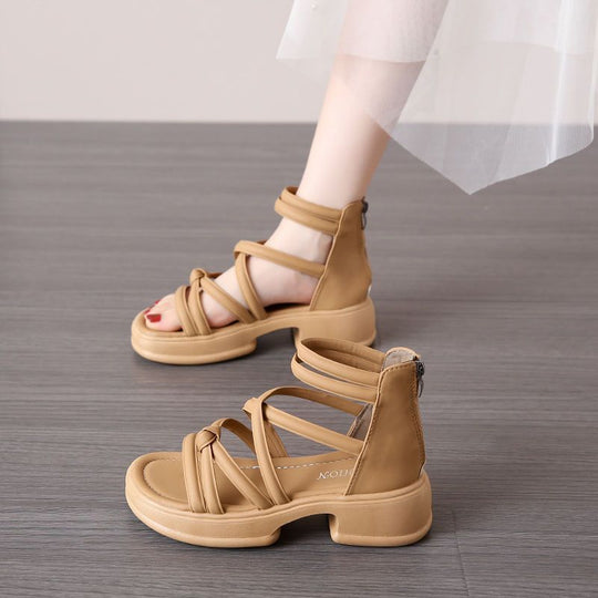 Damen Modische Sandalen mit innovativem Riemchen-Design EB
