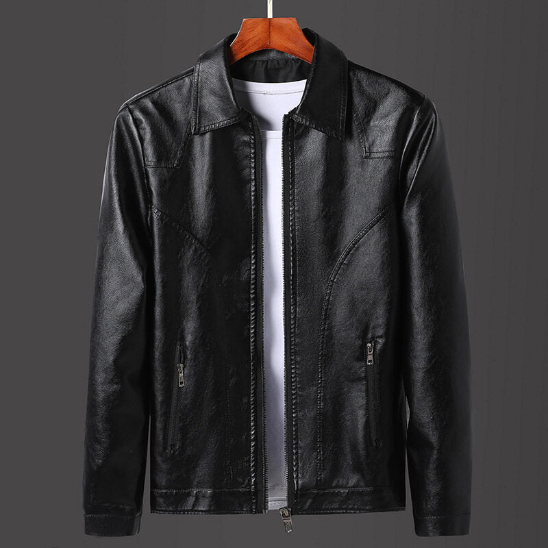 Herren lässige Kunstlederjacke EB