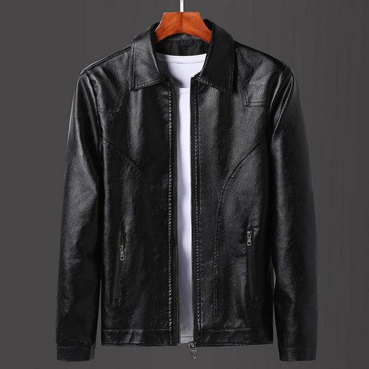 Herren lässige Kunstlederjacke EB