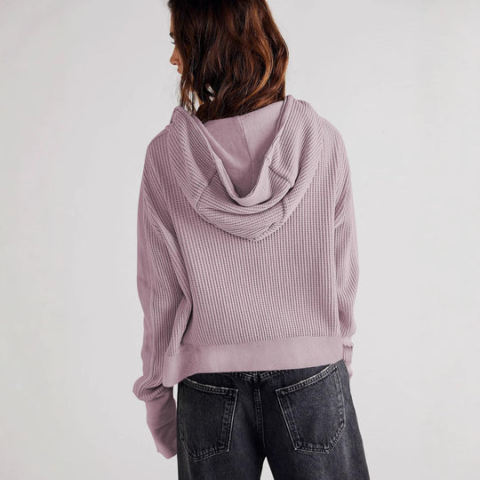 Damen Sportliche Kapuzenjacke aus strukturiertem Material EB