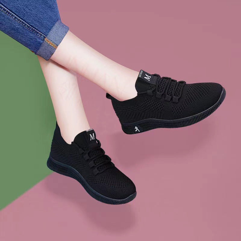 Damen Sportliche Sneaker mit atmungsaktiver Mesh-Oberfläche und elastischem Design EB