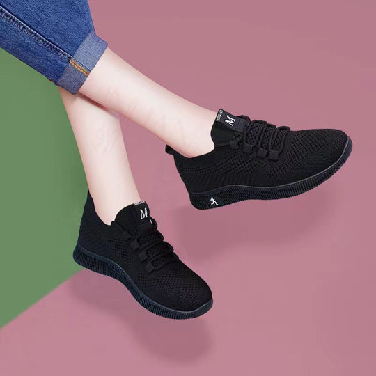 Damen Sportliche Sneaker mit atmungsaktiver Mesh-Oberfläche und elastischem Design EB
