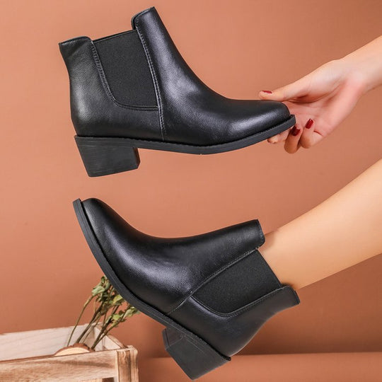 Damen Chelsea-Stiefeletten aus veganem mit elastischen Seiteneinsätzen EB