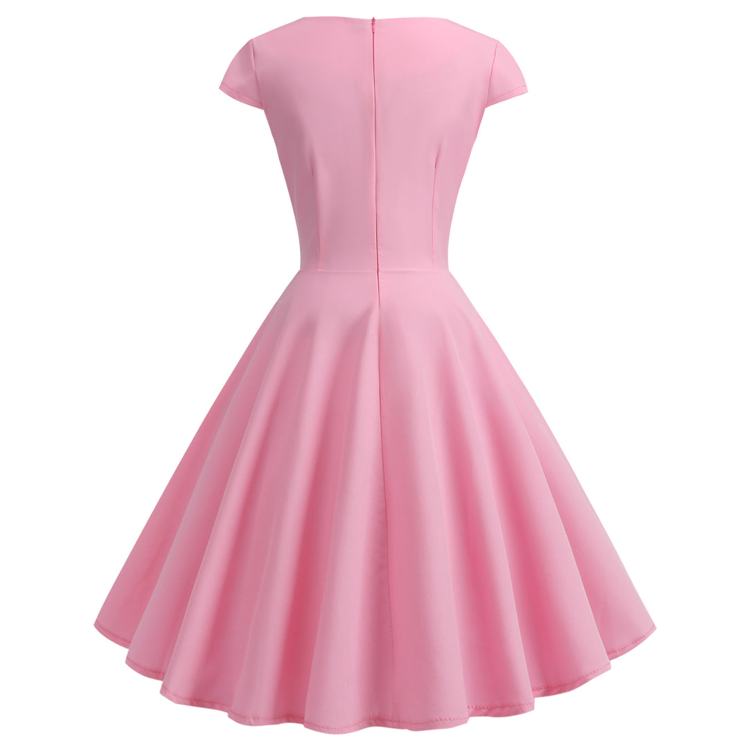 Damen A-Linien Kleid mit elegantem Taillenschnitt und schwingendem Saum EB