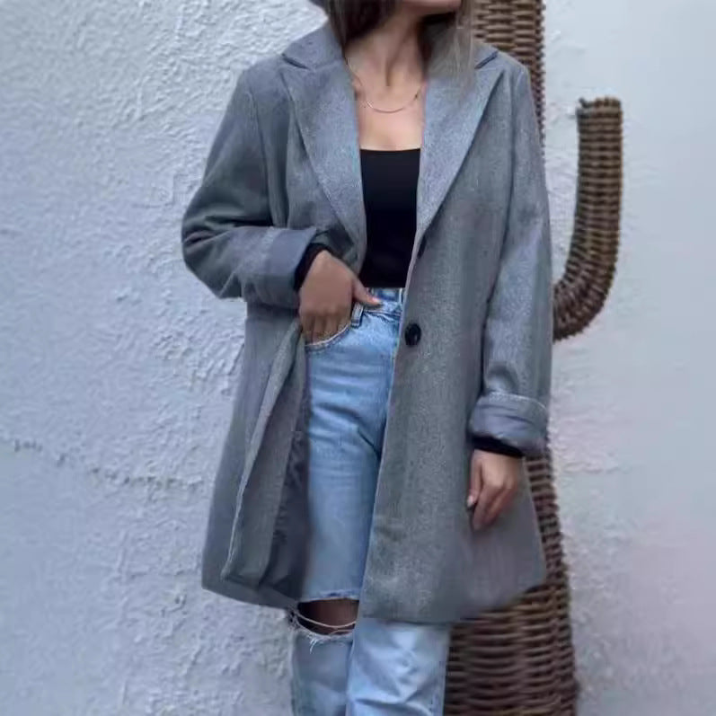 Damen Wollmantel mit eleganten Details EB