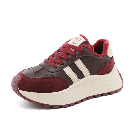 Damen Komfortable und warme High-Top Sneakers mit Fleece-Innenfutter EB