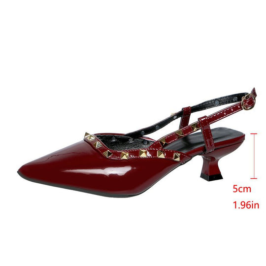 Damen Slingback-Pumps mit Nieten-Design EB