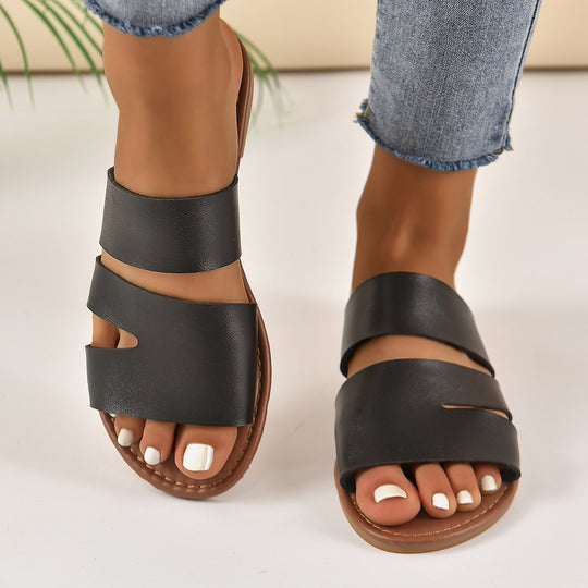 Damen Komfortable Riemchen-Sandalen mit modischem Schnitt EB