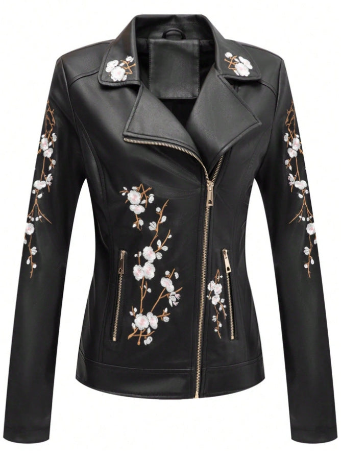 EB | Vegan-Lederjacke - Nieten Design - Reißverschlussdetails - Klassischer Biker Stil
