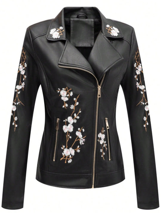 EB | Vegan-Lederjacke - Nieten Design - Reißverschlussdetails - Klassischer Biker Stil