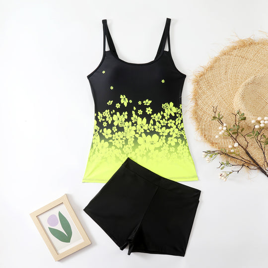 Damen Tankini-Set mit floralem Design und innovativem Schnitt EB