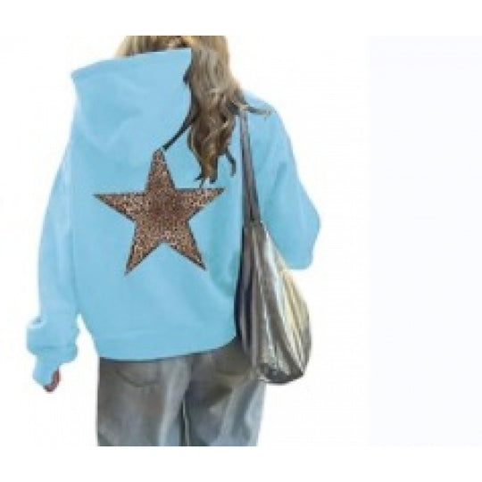 Damen Kapuzenpullover mit glitzerndem Sternmotiv EB