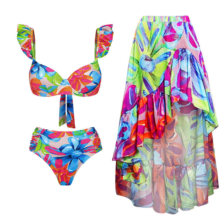 Damen Einteiler Badeanzug mit raffinierten Cut-Out-Details und floralem Design EB