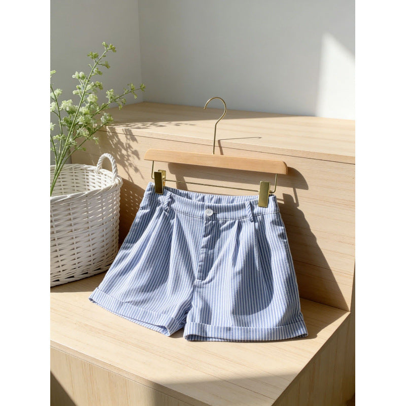 Damen Shorts mit gestreiftem Design und bequemer Passform EB