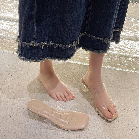 Damen Modische Mules mit blockiertem Absatz und komfortablem Fußbett EB