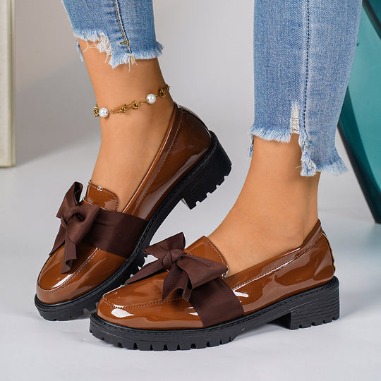 Damen Mokassin-Schuhe mit eleganter Schleifenapplikation EB