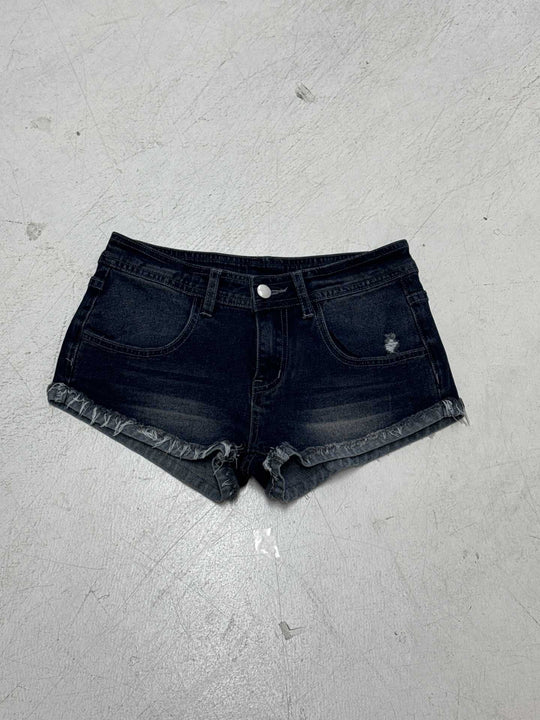Damen Denim-Shorts mit ausgefranstem Saum EB