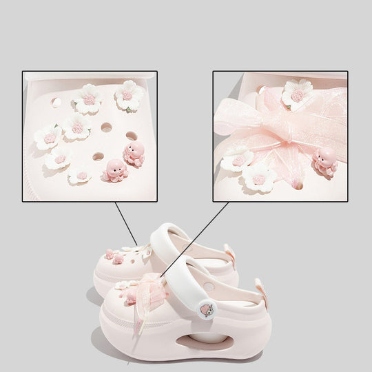 Damen Modische Clogs mit verspielten Applikationen und flexiblem Tragekomfort EB