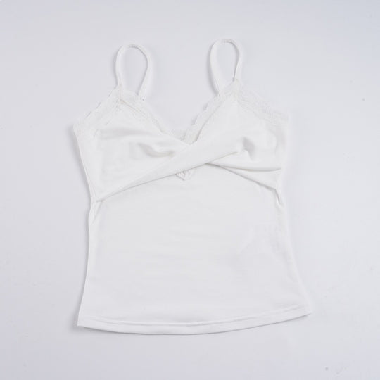 Damen Elegantes Spitzen-Cami-Top mit enganliegendem Schnitt und verstellbaren Trägern EB