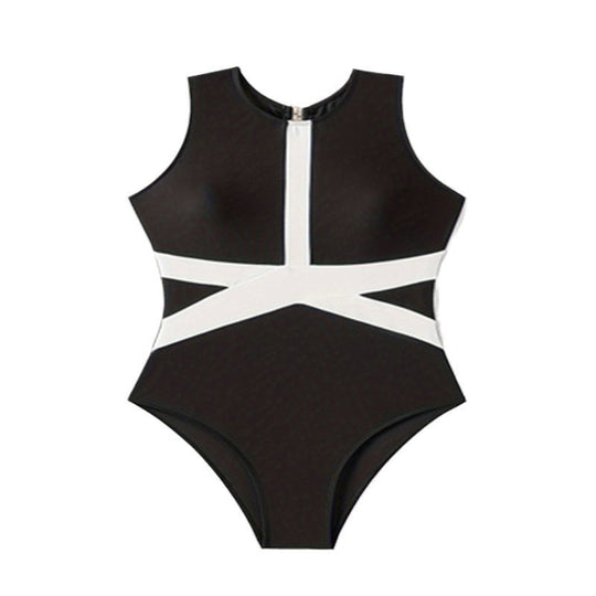 Damen Sportlicher Einteiler Badeanzug mit modernem Schnitt EB
