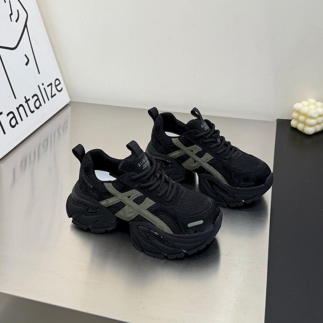 Damen modische Sneakers mit atmungsaktivem Mesh-Obermaterial und robustem Sohlenprofil EB