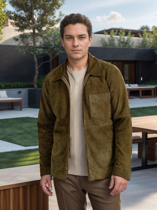 Herren Suede-Jacke im minimalistischen Design EB