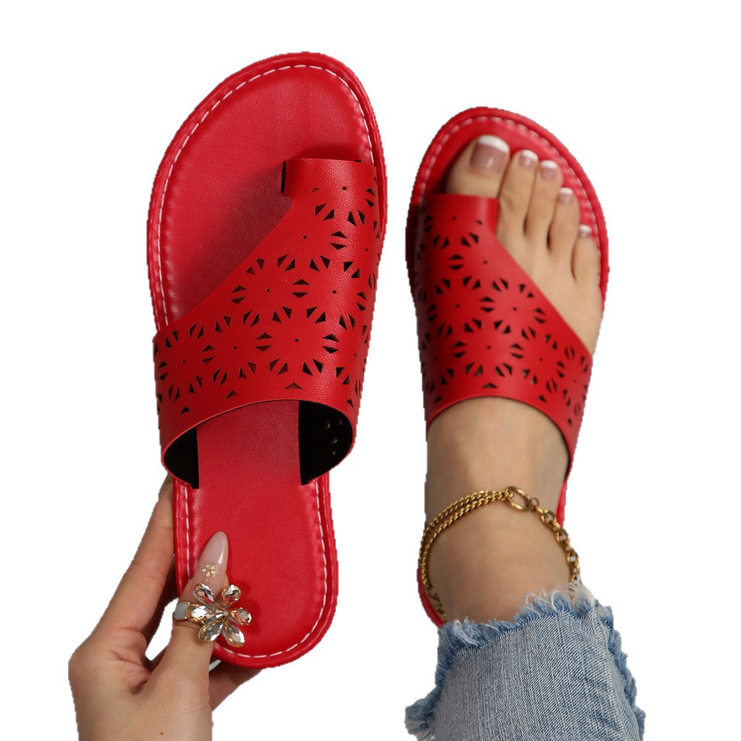 Damen Offene Sandalen mit feinem Cut-Out Design und gepolstertem Fußbett EB