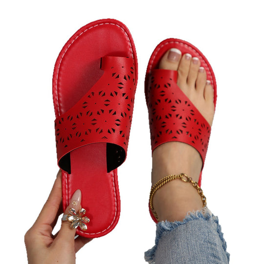 Damen Offene Sandalen mit feinem Cut-Out Design und gepolstertem Fußbett EB
