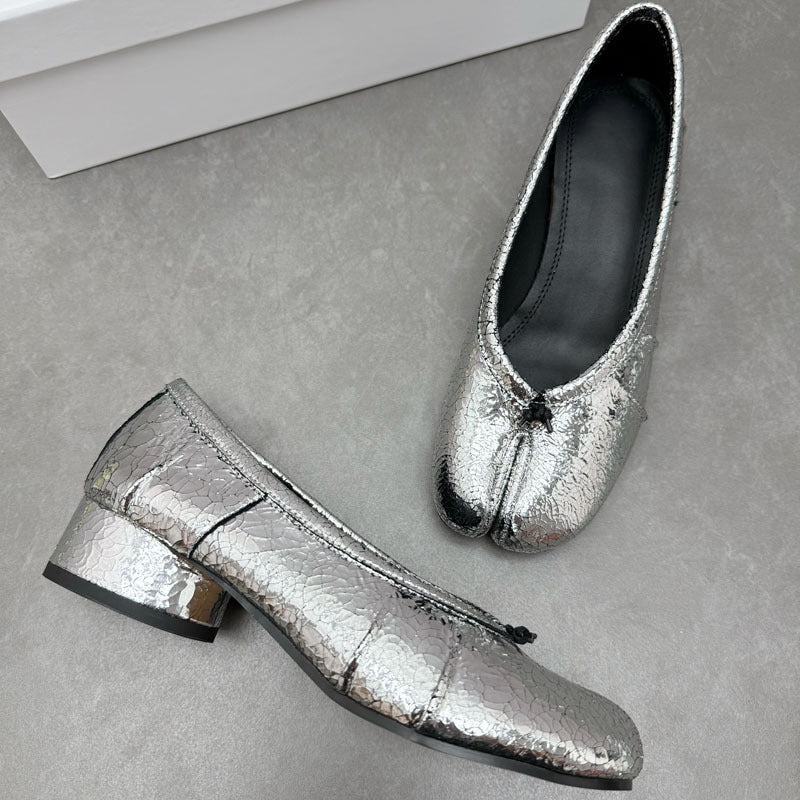 Damen Ballerinas mit schimmerndem Obermaterial und bequemer Passform EB