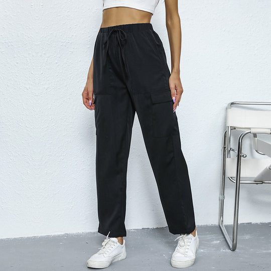 Damen Cargo-Hose mit verstellbarem Bund und praktischen Seitentaschen EB