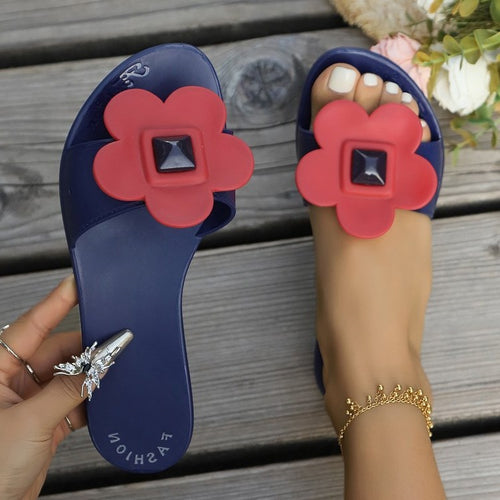 Damen Riemchen-Sandalen mit floralem Dekor und komfortabler Sohle EB