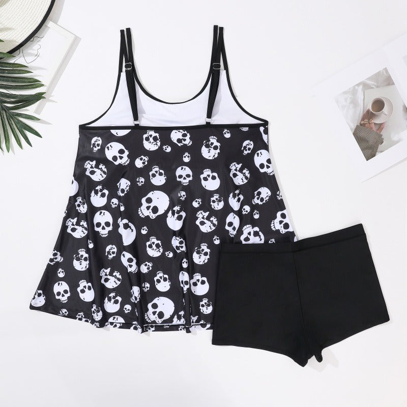 Damen Tankini mit verspieltem Totenkopf-Muster EB