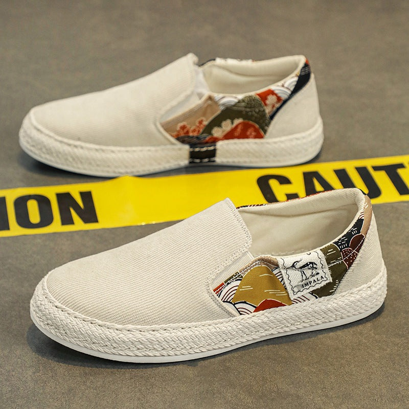 Damen Komfortable Slip-On Espadrilles mit modischem Mustermix EB