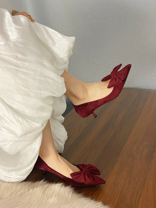 Damen elegante Pumps mit raffinierten Schleifenakzenten EB