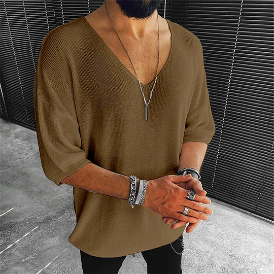 Herren Übergröße V-Ausschnitt Pullover EB