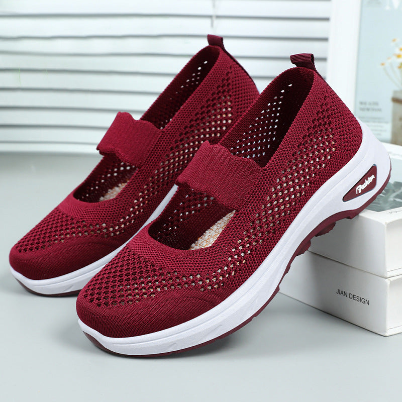 Damen Atmungsaktive Slip-On Freizeitschuhe mit elastischem Riemen EB